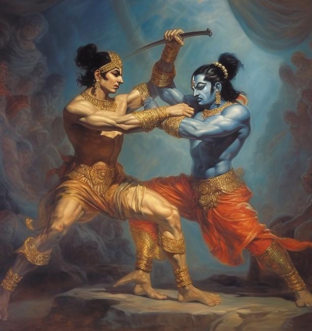 Abhimanyu was trained by his Father Arjun-Stumbit Krishna
